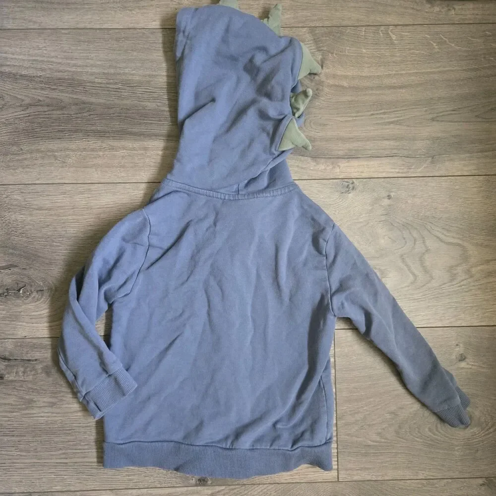 Tommy Bahama Boys 3T Blue Dinosaur Baseball Zip Up Hoodie Jacket Spikes Preowned